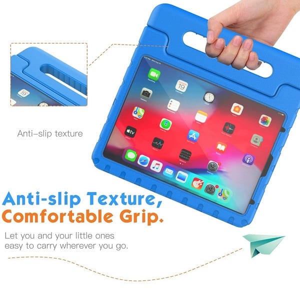 Apple iPad Air 4 /4th Gen 10.9 2020 kids Case, Kickstand Shockproof Heavy Duty Protective Handle Stand Light Weight Kids Friendly Cover (Blue)