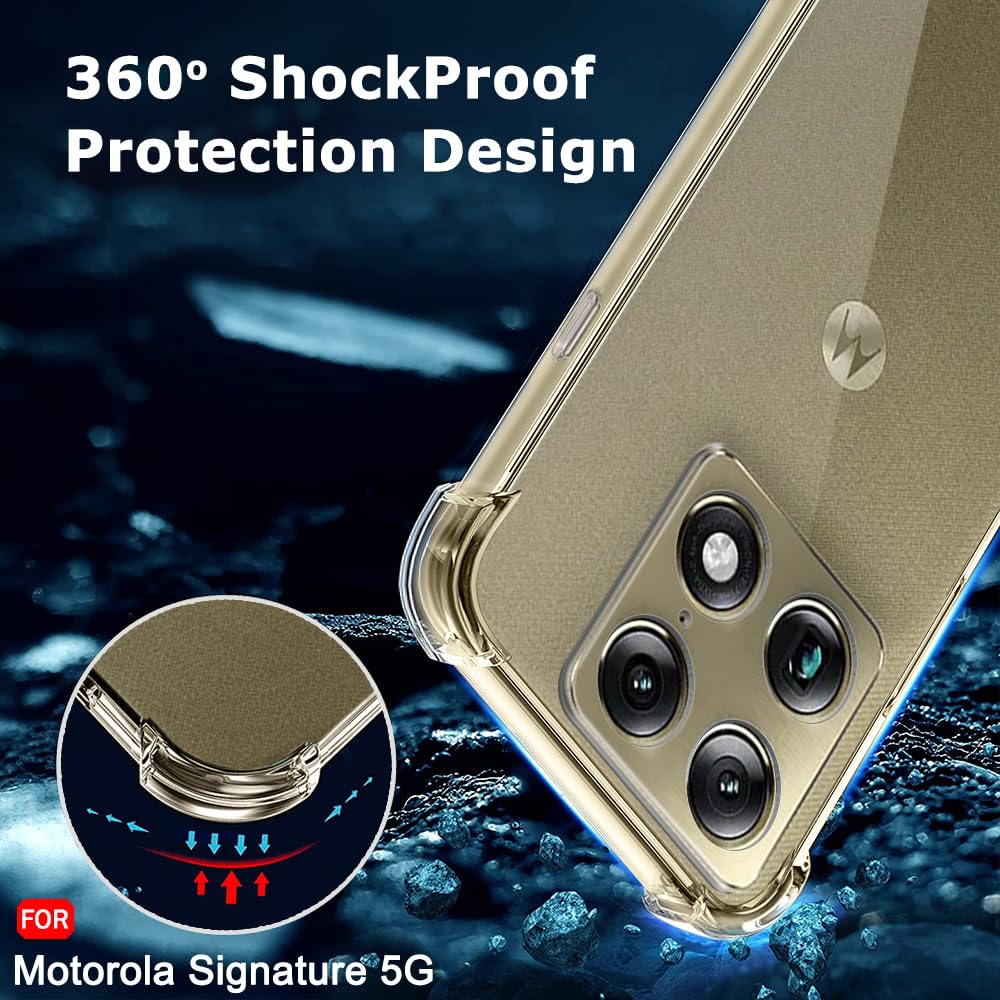 For Motorola Moto Signature 5G SupRShield Clear Case Shockproof Heavy Duty Gel Air Cushion Cover