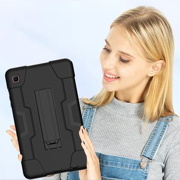 Samsung Galaxy Tab A7 Lite 8.7 inch SM-T220 T225 Tablet Case Shockproof Kids Friendly Rugged Hybrid Heavy Duty Kickstand Cover (Black)