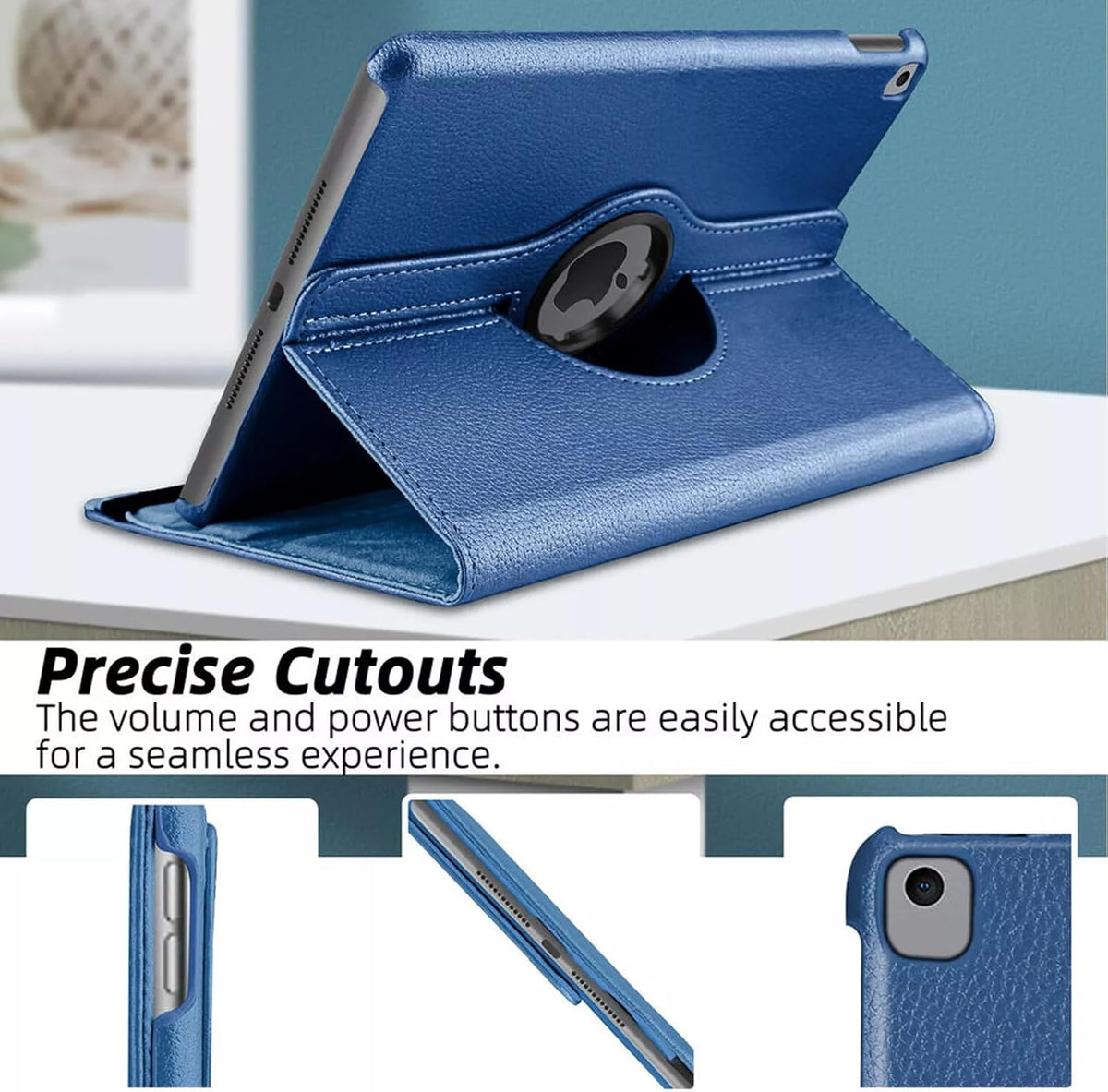 For Apple iPad Air 13 (M3/M4) 2024/2025/2026/ Pro 12.9 inch 2022 /2021 /2020 /2018 Leather Case, Rotating 360 Degree Stand Flip Cover (Red)