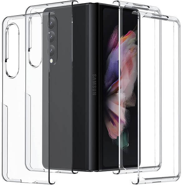 For Samsung Galaxy Z Fold 3 5G Transparent Hard Shel Slim Polycarbonate Case Cover (Clear)