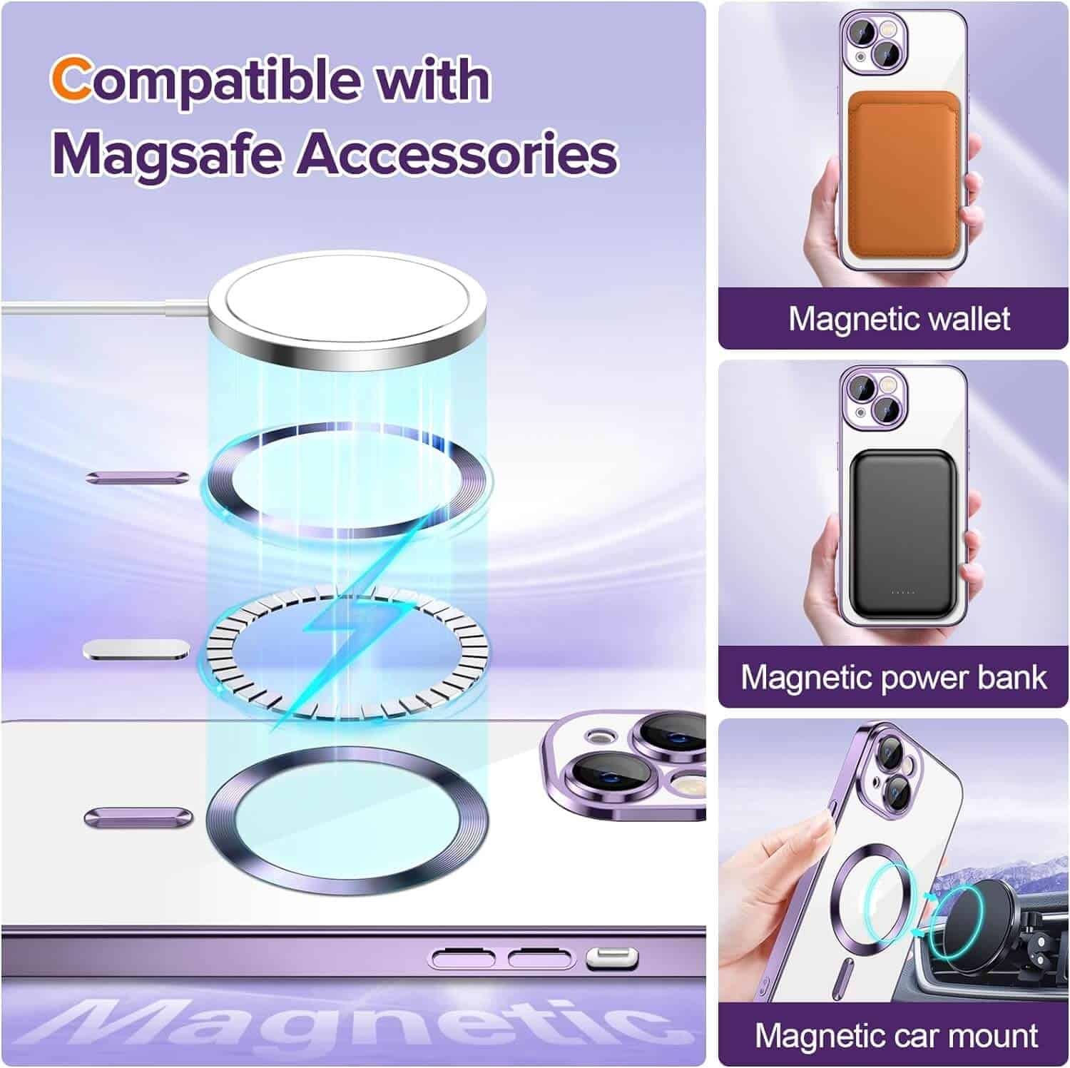 For Apple iPhone 15 MagSafe Magnetic Case with HaloLock Shockproof Protection Clear Cover