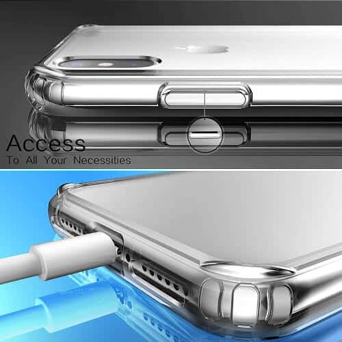 Apple iPhone X /XS Clear Case Slim With 4 Corners [Shock Absorption] Hard Back Soft Bumper Cover