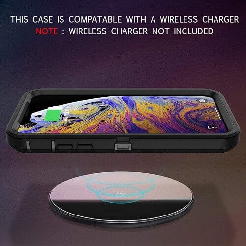 Apple iPhone X/XS Case Drop Resistant Defender Tradies Heavy Duty Rugged Shockproof Cover (Black)