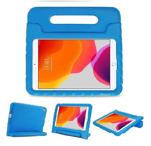 Apple iPad 7th Gen kids Case, 7 Generation 10.2 2019 Kickstand Shockproof Protective Handle Stand Light Weight Kids Friendly Cover (Blue)