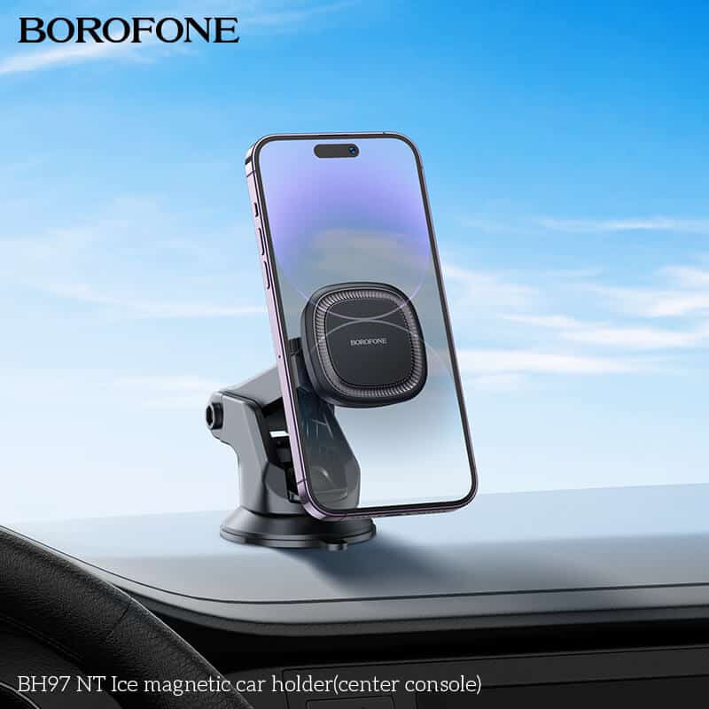 Borofone BH97 Strong Magnetic With Suction Centre Console Windshield /Dashboard Car Mobile Phone Holder For iPhone /Samsung/Oppo/Nokia/Moto/Google