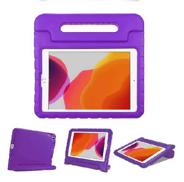 Apple iPad 7th Gen kids Case, 7 Generation 10.2 2019 Kickstand Shockproof Protective Handle Stand Light Weight Kids Friendly Cover (Purple)