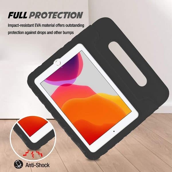 Apple iPad Air 3 /iPad Pro 10.5 inch kids Case, Kickstand Shockproof Heavy Duty Handle Stand Cover (Black)