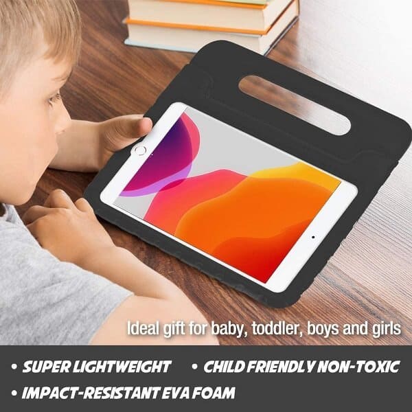 Apple iPad Air 3 /iPad Pro 10.5 inch kids Case, Kickstand Shockproof Heavy Duty Handle Stand Cover (Black)