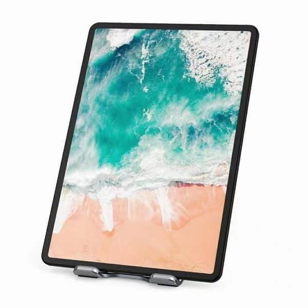 Universal Adjustable Aluminum Foldable Ultra Thin Portable Phone Holder for Desk Desktop Phone Stand Cell Phone Tablet Tab iPad Stand Holder (Grey)