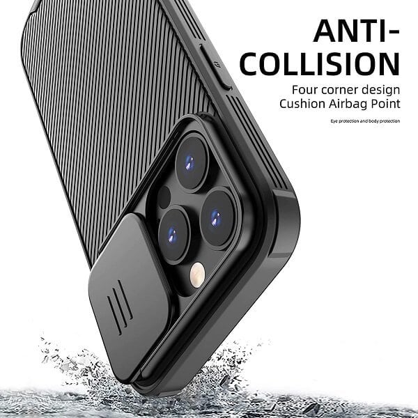 Nillkin For Apple iPhone 14 Pro Case [Support Magsafe Charger] CamShield With Camera Protection Slim Magnetic Shockproof Heavy Duty Cover (Black)