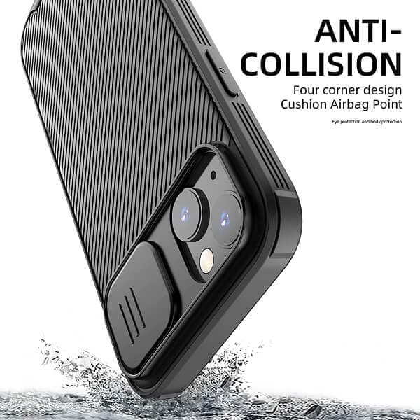 Nillkin For Apple iPhone 14 Case [Support Magsafe Charger] CamShield With Camera Protection Case Slim Magnetic Shockproof Heavy Duty Cover (Black)