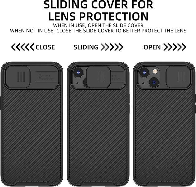 Nillkin For Apple iPhone 14 Case [Support Magsafe Charger] CamShield With Camera Protection Case Slim Magnetic Shockproof Heavy Duty Cover (Black)