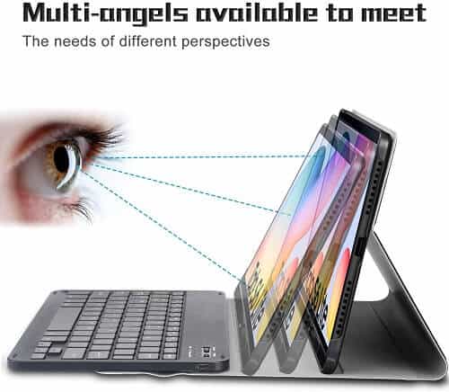 With Pencil Holder Samsung Galaxy Tab S6 Lite 10.4 Inch SM-P610 P615 Wireless Bluetooth Keyboard Case, Folio Leather Smart Cover