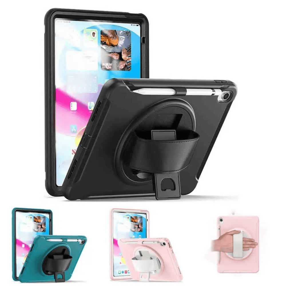 For Apple iPad Air 11 2024 / Air 4/5 / Pro 11 2018/20/21/22 Military Grade Rotating Case TPU Shockproof Multi-Layer Protective Kickstand Cover