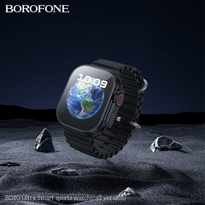 Borofone BD10 Ultra Answer /Make Calls 2 inch Bluetooth 5.3 Sports Smart Watch For Men /Women (Black)