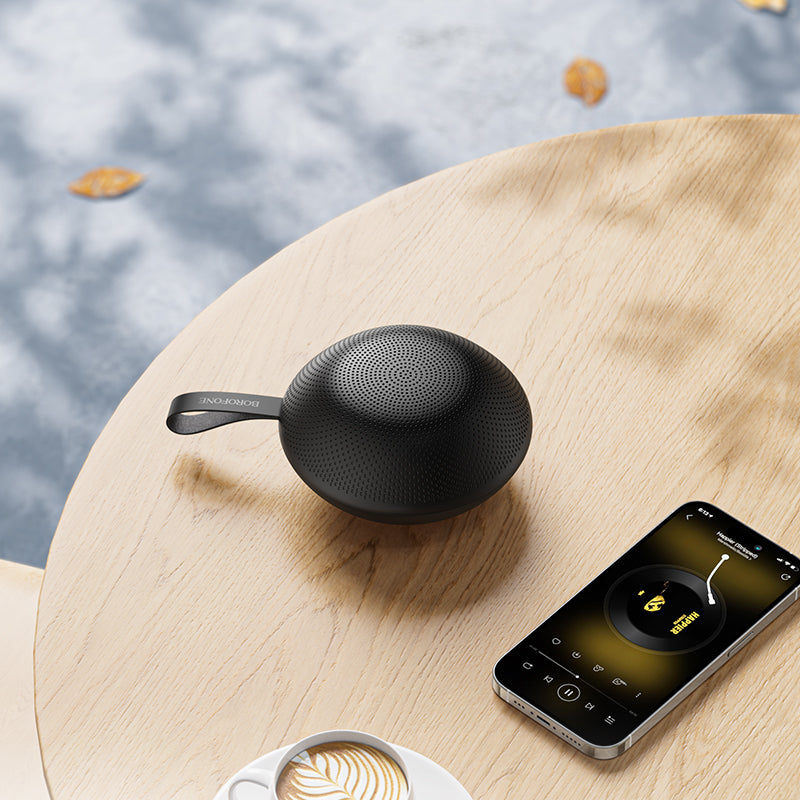 BOROFONE BR48 UFO Sports Bluetooth 5.4 Portable Wireless Speaker 5W TWS Pairing 1200mAh Rechargeable Black