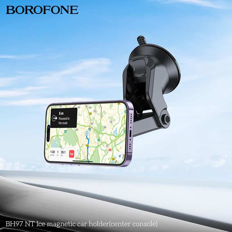 Borofone BH97 Strong Magnetic With Suction Centre Console Windshield /Dashboard Car Mobile Phone Holder For iPhone /Samsung/Oppo/Nokia/Moto/Google