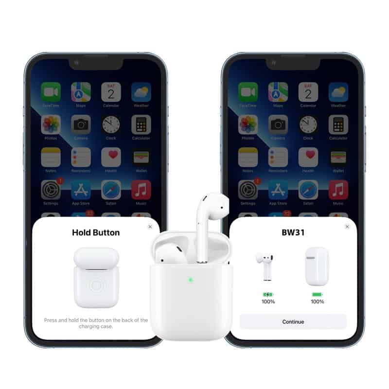 Borofone BW31 TWS Bluetooth Earphone Earbud Touch Control Headphone Sports Earbuds Waterproof Headset Mic -Universal Air Pods (White)