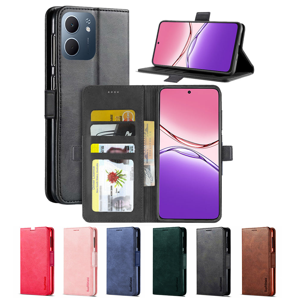 For Oppo A5X 4G/5G SupRShield Case Leather Card Holder Wallet Flip Cover