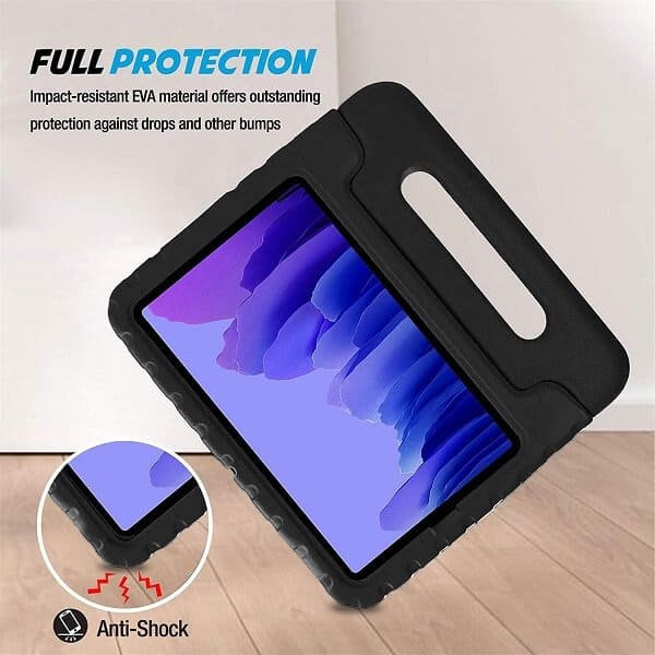 Samsung Galaxy Tab A7 10.4 T500/T505 kids Case, Kickstand Shockproof Protective Handle Stand Light Weight Kids Friendly Cover (Black)