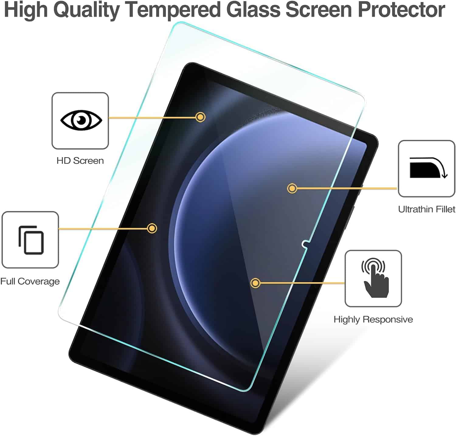 (2 Pack) Samsung Galaxy Tab A9+ /A9 Plus 11 inch (2023) SM-X210/X216 Tempered Glass Screen Protector Film Guard