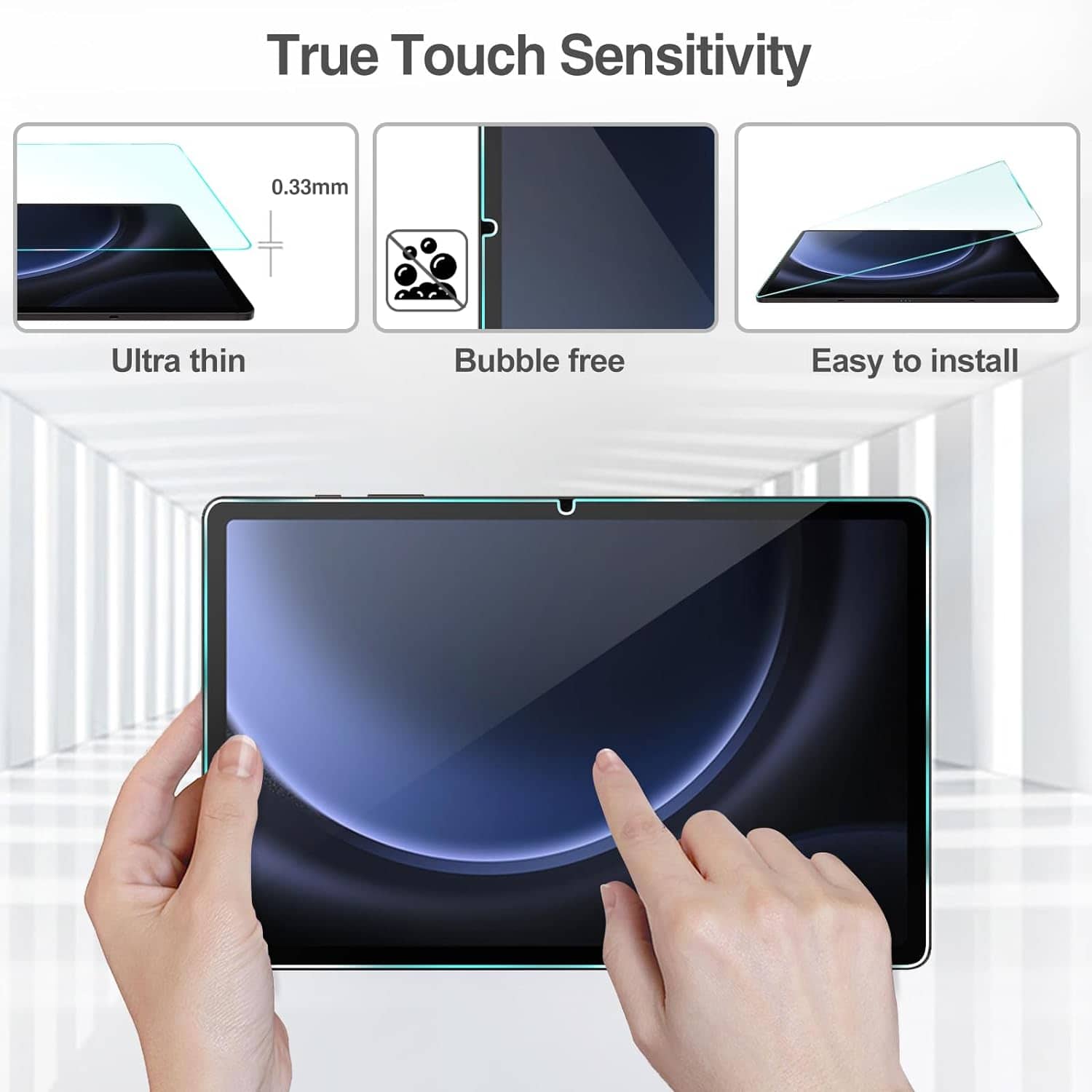 (2 Pack) Samsung Galaxy Tab A9+ /A9 Plus 11 inch (2023) SM-X210/X216 Tempered Glass Screen Protector Film Guard