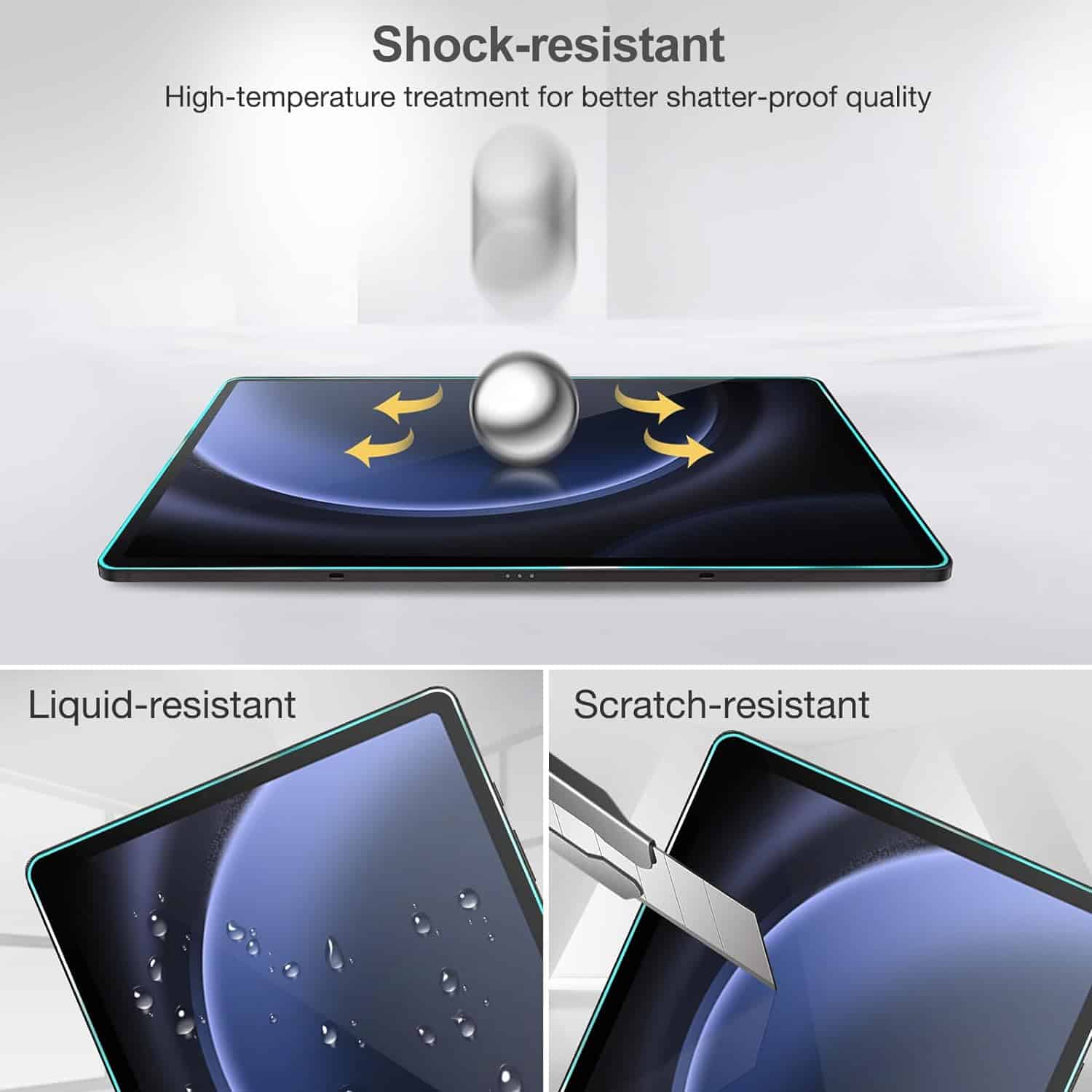 (2 Pack) Samsung Galaxy Tab A9+ /A9 Plus 11 inch (2023) SM-X210/X216 Tempered Glass Screen Protector Film Guard