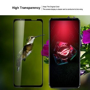 [2 Pack] ASUS Rog Phone 5 Black Full Coverage Tempered Glass Screen Protector Film Guard