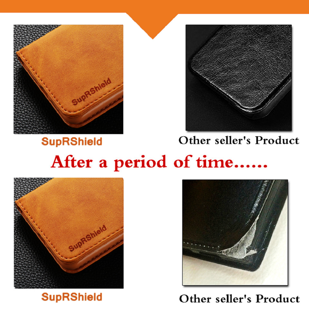 For Samsung Galaxy A21s Wallet Case Genuine SupRShield Leather Flip Stand Magnetic Case Cover