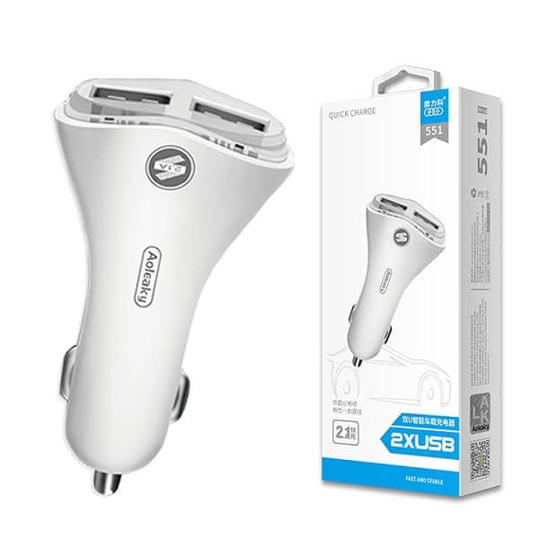 Aoleaky 551 car mobile phone charger dual-port USB mobile phone fast car charger car charger 12v-24v