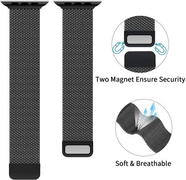 Apple Watch Series 8 7 SE 6 5 4 3 2 1 Ultra Milanese Stainless Steel Loop Strap Replacement Wrist Band 38mm 40mm 41mm 42mm 44mm 45mm 49mm