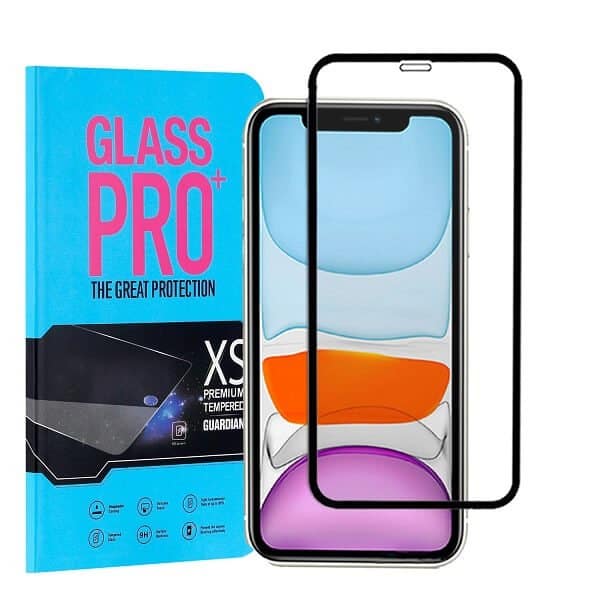 Apple iPhone 11 6.1 Full Cover Coverage Tempered Glass LCD Screen Protector Film Guard ( Black)
