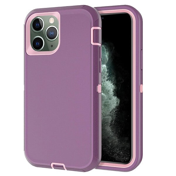 Apple iPhone 11 Pro Case Drop Resistant Defender Tradies Heavy Duty Rugged Shockproof Tough Cover (Purple)
