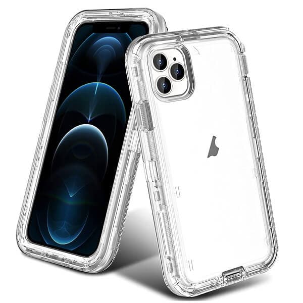 Apple iPhone 12 Pro Max Case Clear Drop Resistant Defender Tough Bumper Heavy Duty Shockproof Back Cover
