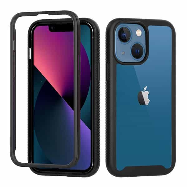 For Apple iPhone 13 /13 Pro / 13 Pro Max / 13 Plus Military Grade Shockproof Clear Heavy Duty Case Bumper Drop Protection Tough Cover (Black)