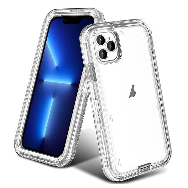 Apple iPhone 13 Pro Case Clear Drop Resistant Defender Tough Bumper Heavy Duty Shockproof Back Cover
