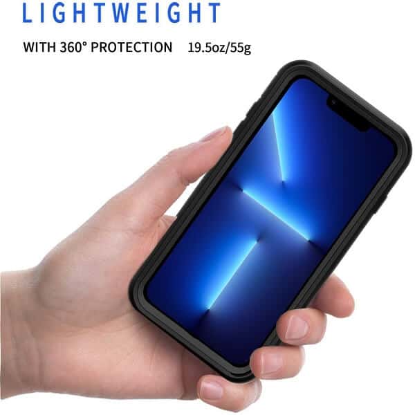 Apple iPhone 13 Pro Max Military Grade Full Body Shockproof Clear Heavy Duty Case Bumper Drop Protection Tough Cover (Black)
