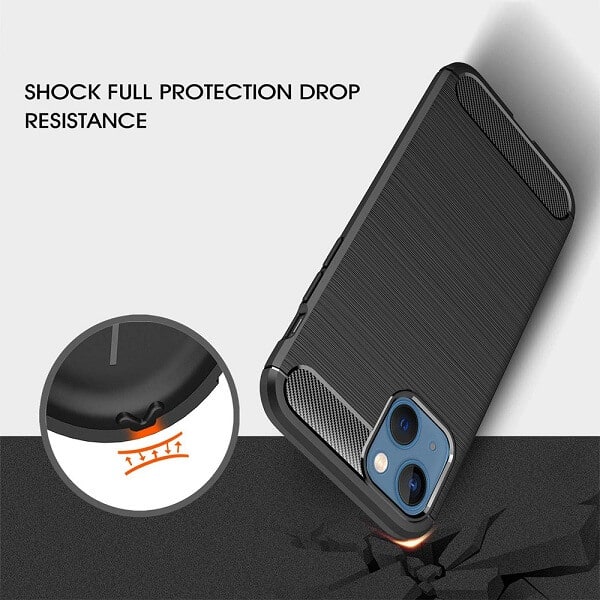 Apple iPhone 13 Shockproof Case Heavy Duty Rugged Bumper Anti Knock Phone Back Cover (Black)