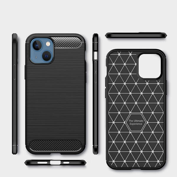 Apple iPhone 13 Shockproof Case Heavy Duty Rugged Bumper Anti Knock Phone Back Cover (Black)