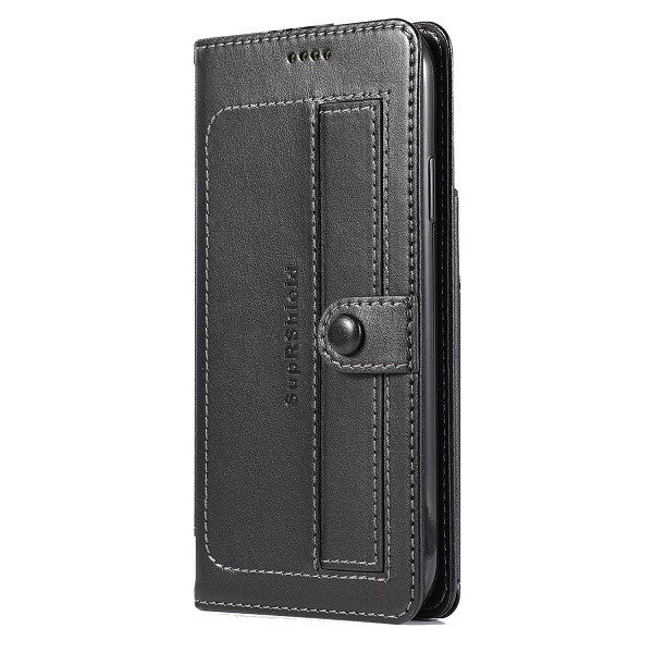 Apple iPhone 13 Wallet Case Flip Leather Card Slots Magnetic Stand Cover (Black)