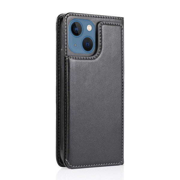 Apple iPhone 13 Wallet Case Flip Leather Card Slots Magnetic Stand Cover (Black)