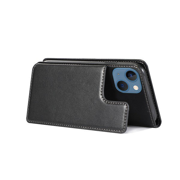 Apple iPhone 13 Wallet Case Flip Leather Card Slots Magnetic Stand Cover (Black)