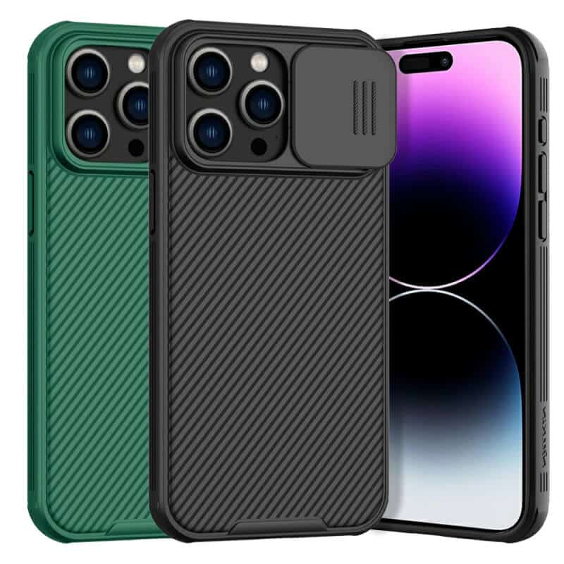 Apple iPhone 14, 14 Plus, 14 Pro, 14 Pro Max Nillkin Case, CamShield Series Shockproof Heavy Duty Protective Case With Slide Camera Cover