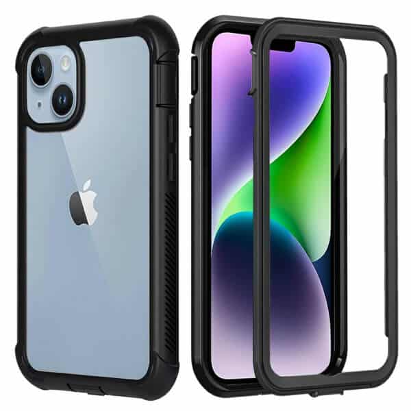 For Apple iPhone 14 /14 Pro/14 Pro Max/14 Plus Military Grade Shockproof Clear Heavy Duty Case Bumper Drop Protection Tough Cover (Black)