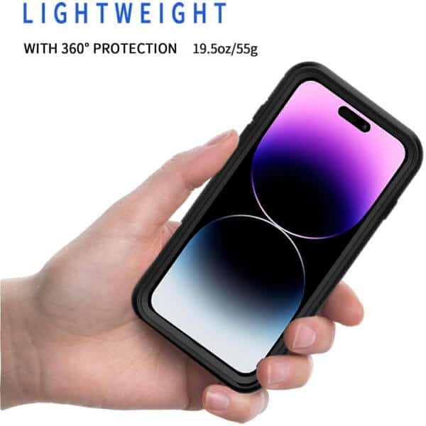 Apple iPhone 14 Pro Max Military Grade Full Body Shockproof Clear Heavy Duty Case Bumper Drop Protection Tough Cover (Black)