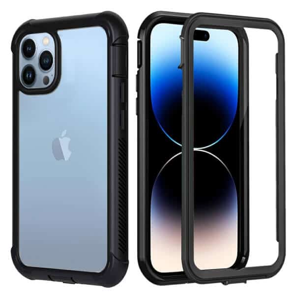 For Apple iPhone 14 /14 Pro/14 Pro Max/14 Plus Military Grade Shockproof Clear Heavy Duty Case Bumper Drop Protection Tough Cover (Black)