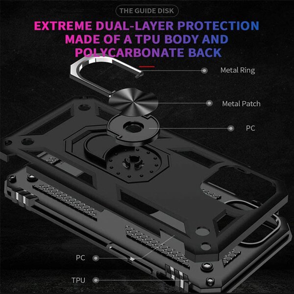 Apple iPhone 15 Magnetic Ring Rugged Shockproof Case Heavy Duty Protective Back Cover