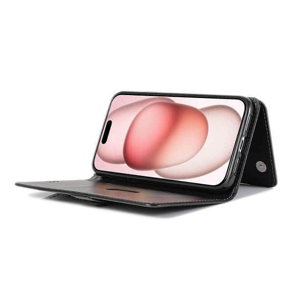 Apple iPhone 15 Wallet Case Flip Leather Card Slots Magnetic Stand Cover