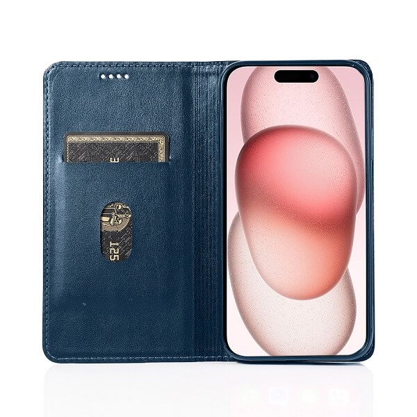 Apple iPhone 15 Wallet Case Flip Leather Card Slots Magnetic Stand Cover